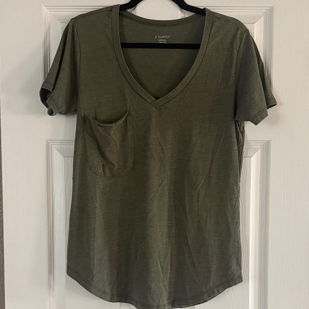 Z Supply Short Sleeve Olive Tee